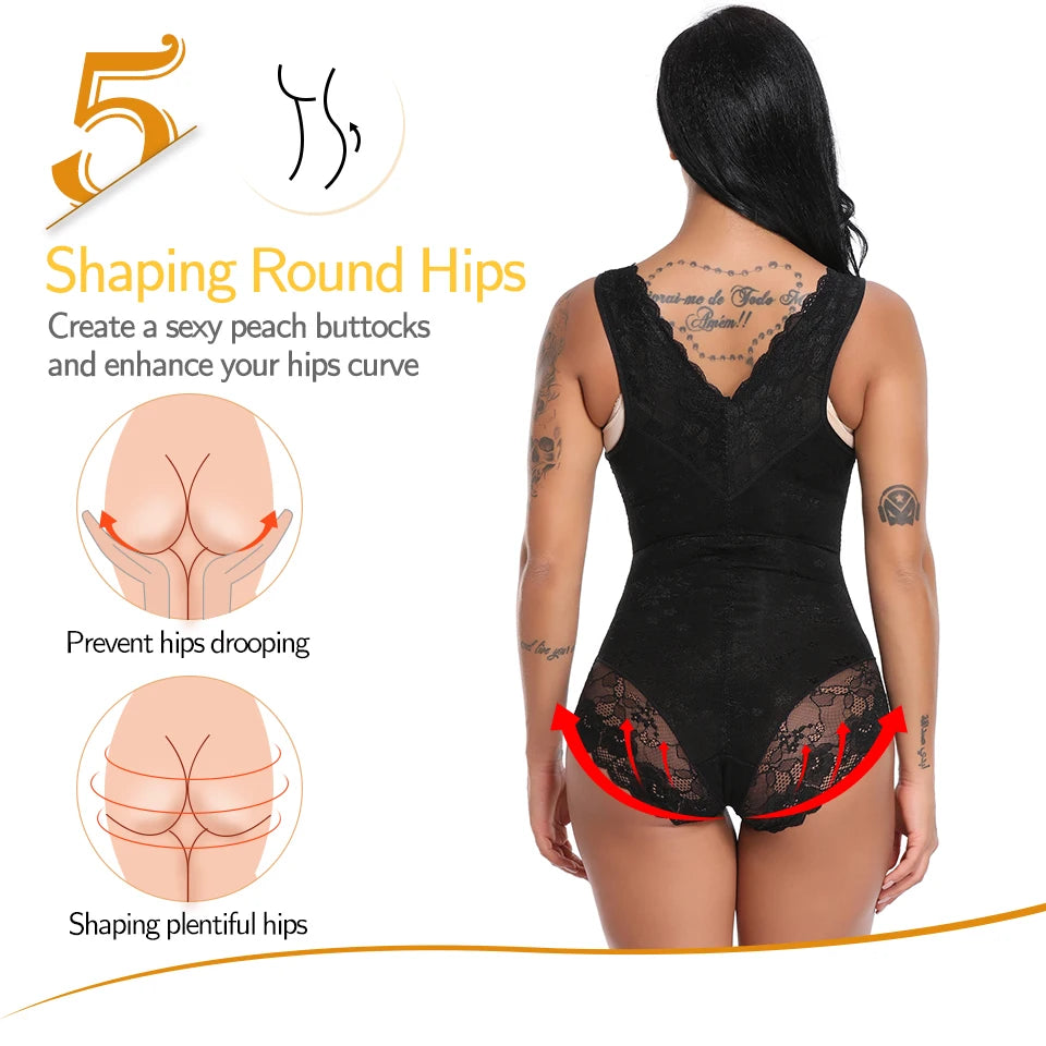 Women's Shapewear Waist Trainer Bodysuits Slimming Underwear Seamless Full Body Shaper