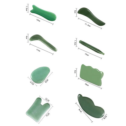 Natural Jade Gua sha Stone Board Massage Rose Quartz Guasha Plate Jade Face Massager Scrapers Tools for Face Neck Back Body