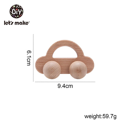 Wooden toy Car Shape Organic Beech For Babies Teether Kids Brain Game Toys Handmade Crafts Christmas Gift Cognitive Infants Toys