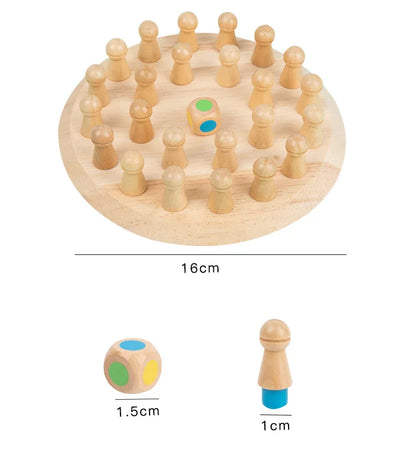 Kids Wooden Memory Match Stick Chess Fun Color Game Board Puzzles Educational ToyCognitive Ability Learning Toys for Children