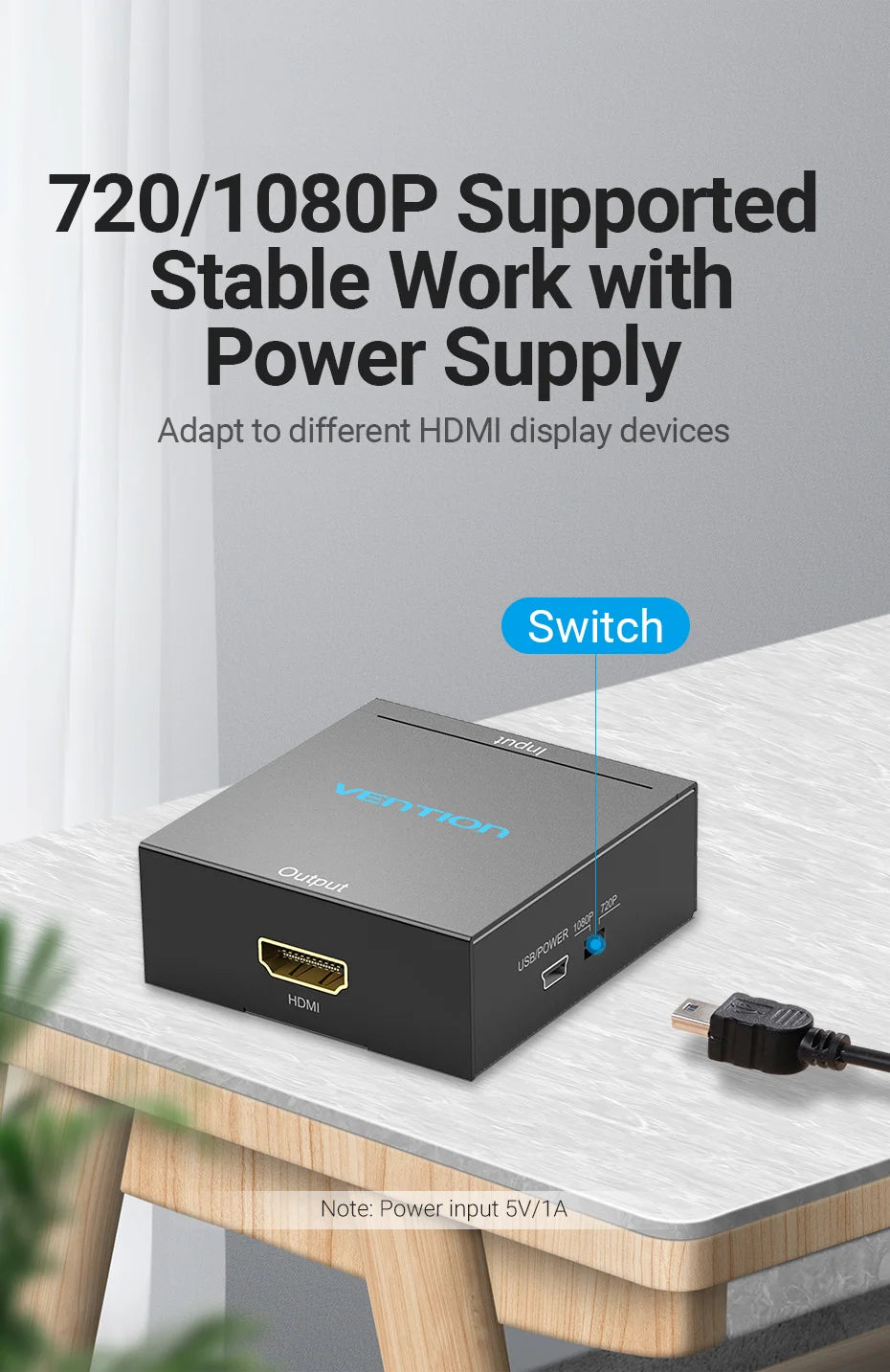 AV to HDMI Converter HDMI to RCA Video Adapter with Mini USB Power Cable for TV Box Projector  HDMI to AV