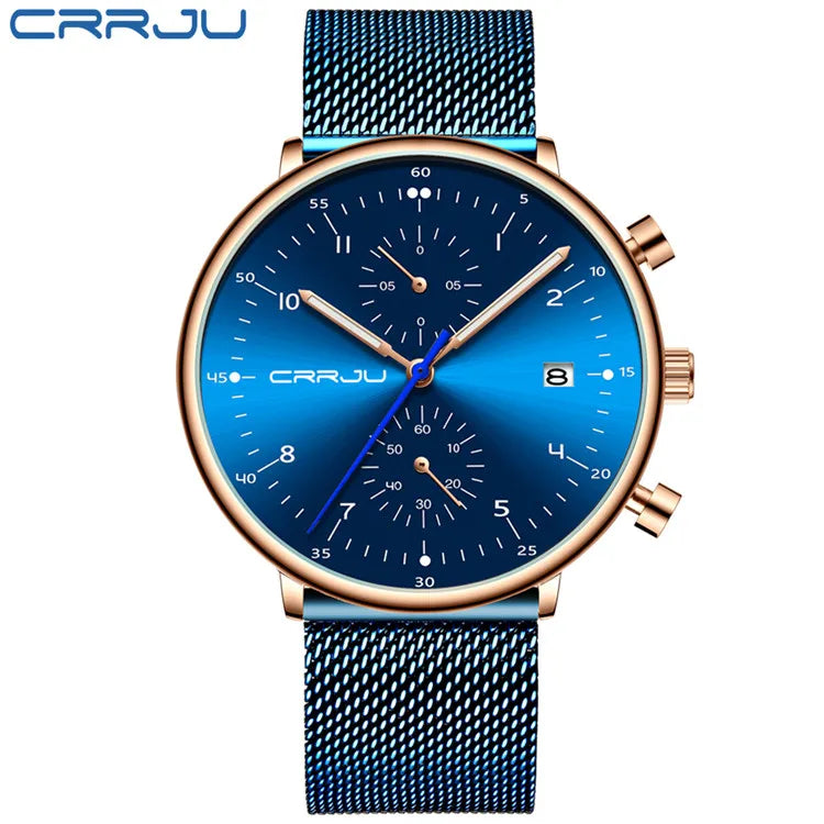 Mens Watch Top Luxury Brand Men Stainless Steel WristWatch Men's Military waterproof Date Quartz watches relogio masculino