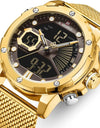 Quartz Watch Waterproof Big Sport Wristwatches Stainless Steel Date