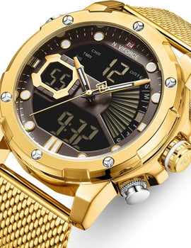 Quartz Watch Waterproof Big Sport Wristwatches Stainless Steel Date