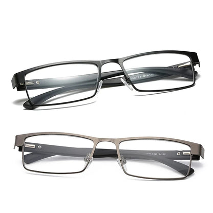 Reading Glasses Titanium Alloy Coated Lenses  Presbyopic Eyewear Square Anti-Blue Spectacles Eyeglasses For Men+3.5+4