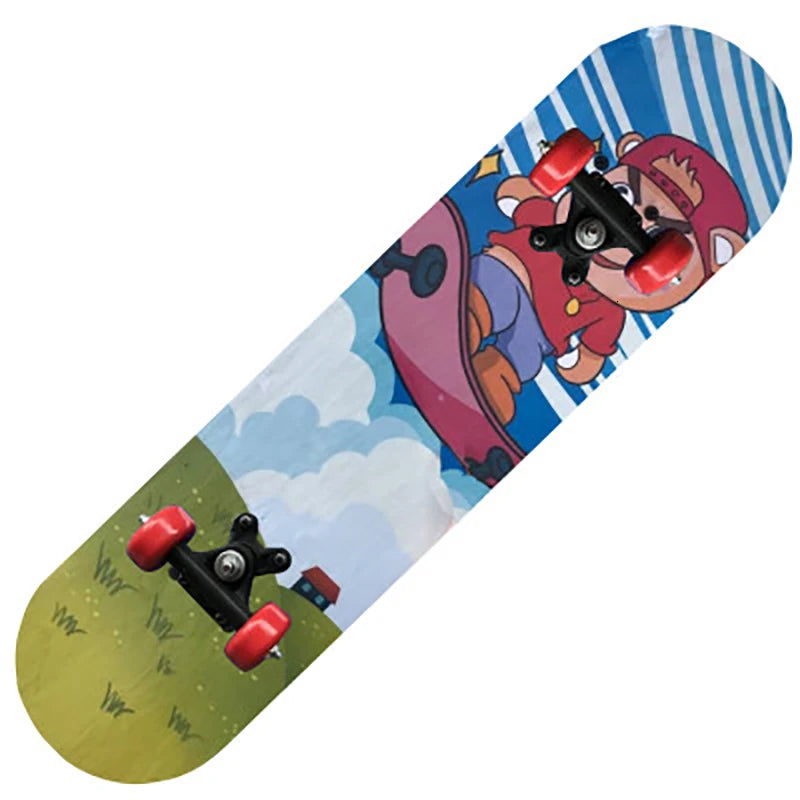 60CM Skateboarding Cartoon Skateboard Dinosaur Spider Longboard Marple Double Rocker For  Skate Board ern