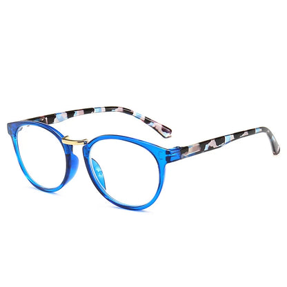 Reading Glasses Fashion Fake Glasses PC Round Full Frame Eyewear Men Resin Presbyopia Glasses Light Comfortable Eyewear