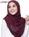 Muslim Chiffon Hijab Women Bubble Chiffon Scarf For Women Ladies Veil Muslim Islam Solid Color Malaysia Wrap Scarves