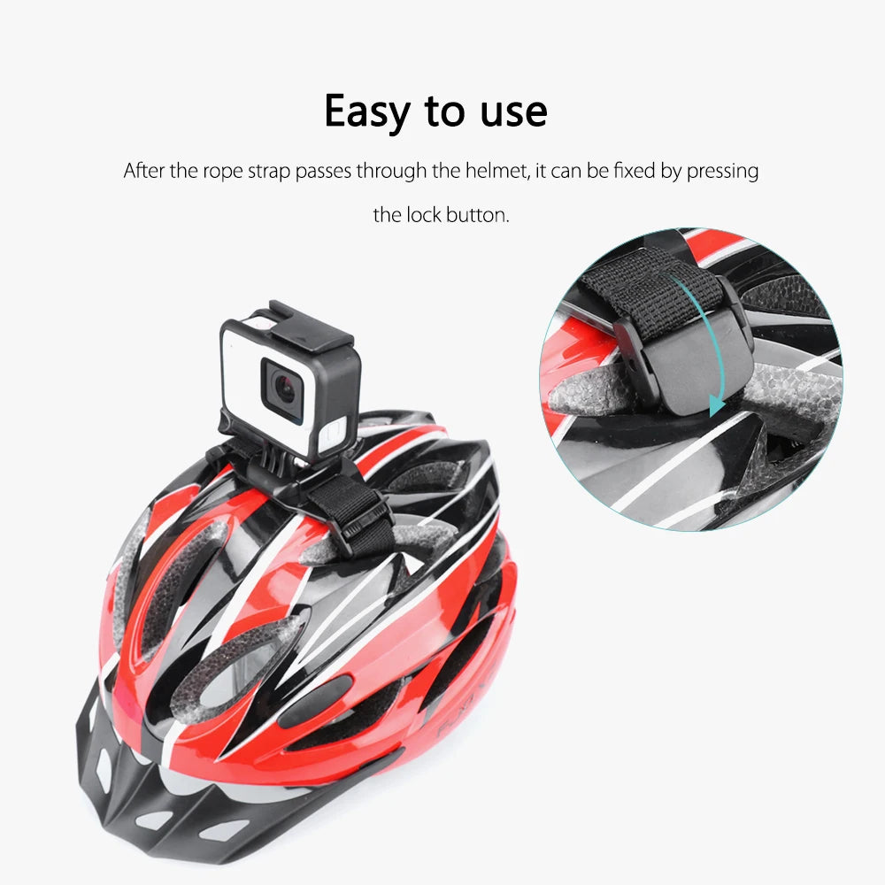 for Go Pro Adjustable Helmet Strap Head  Hero 11 10 9 8 7 for Insta360 X3 ONE X2 for OSMO Action Xiaomi Yi VP201X