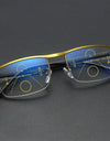 Progressive Multifocal Reading Glasses Half Frame Metal Presbyopia Eyewear Anti Blue Ray Square Magnifying Eyeglaases