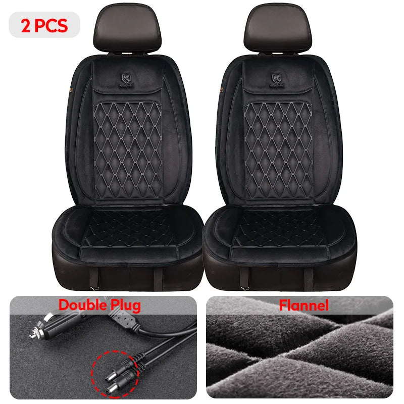 Heated Car Seat Cover 12-24V Universal Car Seat Heater 30'S Fast Heating Pad Thicken Car Heated Seat Cushion Warm Seat Protector