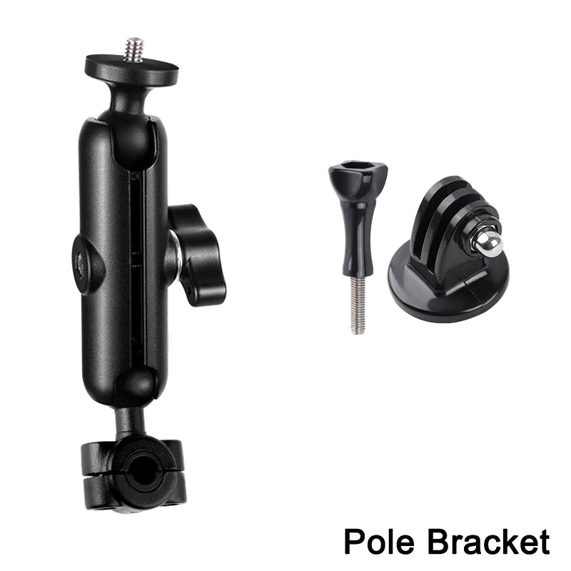 Metal Motorcycle Bicycle Camera Mount Handlebar Mirror Holder for Action Cameras and Smartphones