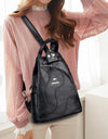 Leather Backpacks Zipper Female Chest Bag Travel Back Pack Ladies Bagpack School Bags