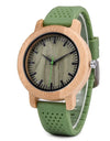Wooden Watch Simple Casual Silicone Strap Quartz Wrist watch