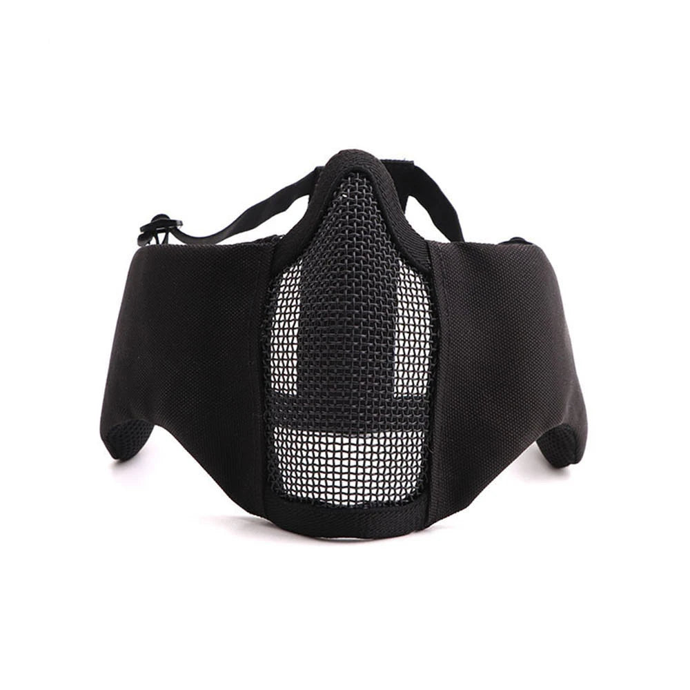 Airsoft Face Mask With Ear Mesh Face Breathable Mouth Mask Tactical Paintball Softair Protective Mask Shooting Hunting Equipment