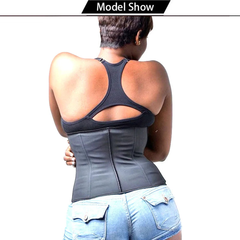 Latex Corset Body Shaper Waist Trainer Cincher Zipper Under bust Weight Loss Slimming Shapewear Hourglass Belt Women