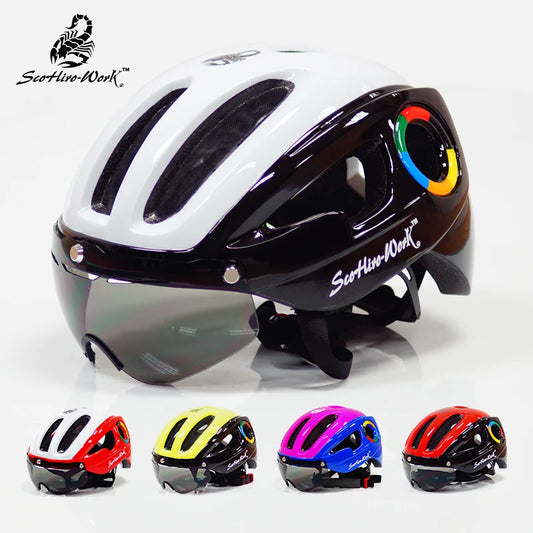 Ultralight Cycling Helmet With Protective Goggles For Road And MTB