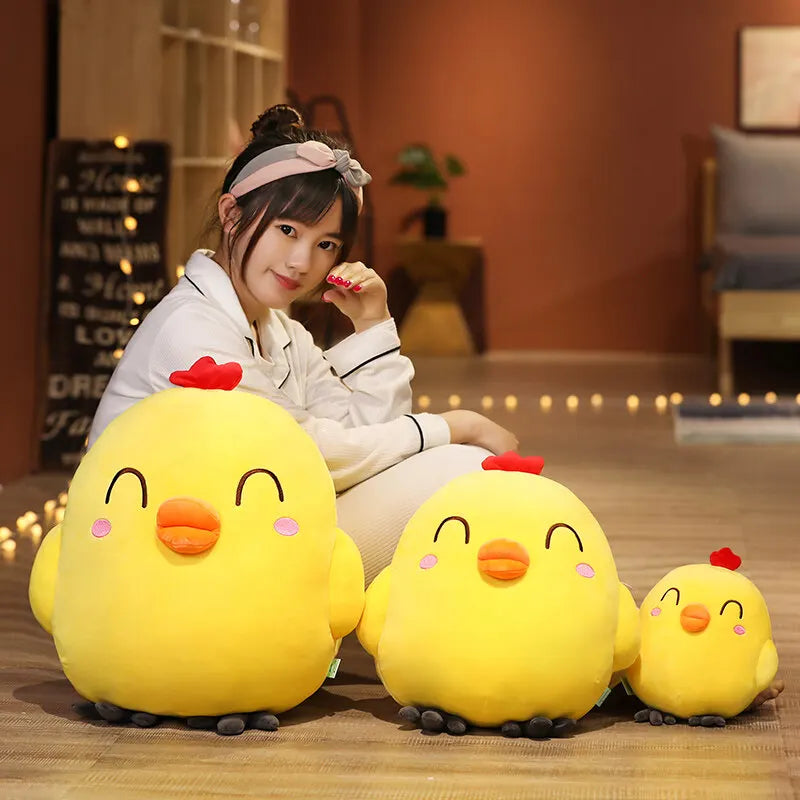 Cute Yellow Chicken Plush Stuffed Animal Soft Pillow