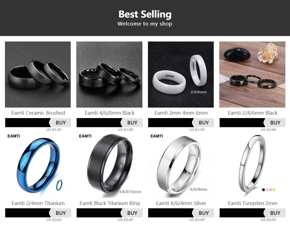 6mm Men Ring Titanium Silver Color 8mm Man Women Engagement Ring Wedding Band Simple Finger Rings