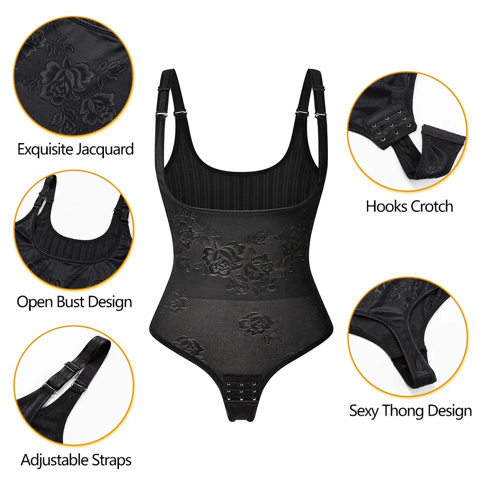 Women Shapewear Bodysuit Thong Panty Body Shaper Waist Trainer Corrective Underwear Tummy Control Shapewear