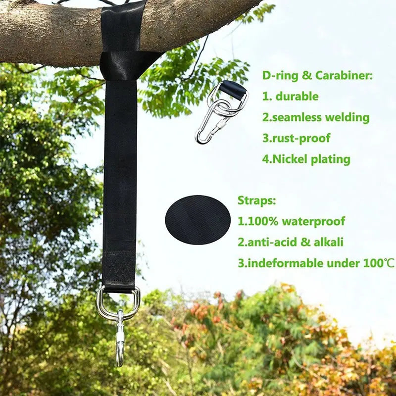 Lighten Up Tree Swing Straps Hammock Polyester Hanging Rope Adjustable Swing Hooks Strap Garden Accessories Outdoor Family Camp