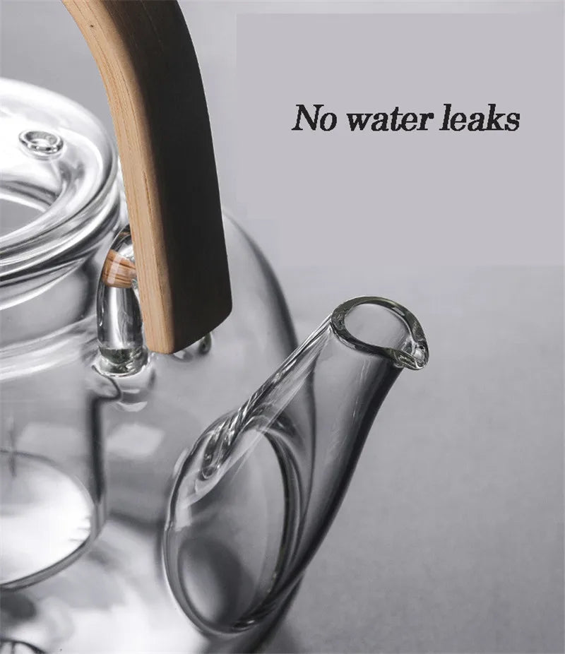 Borosilicate Glass Tea Pot with Filter Heat Resistant Thickened Japanese Style Tea Maker