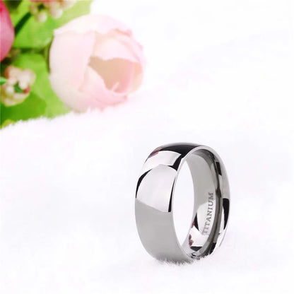 2/4/6/8mm Mens Wedding Band Polished Women Titanium Simple Engagement Classic