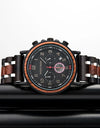 Classic Watches for Wrist watch Quartz Stopwatch Ebony Wood Auto Date Metal Stainless Steel