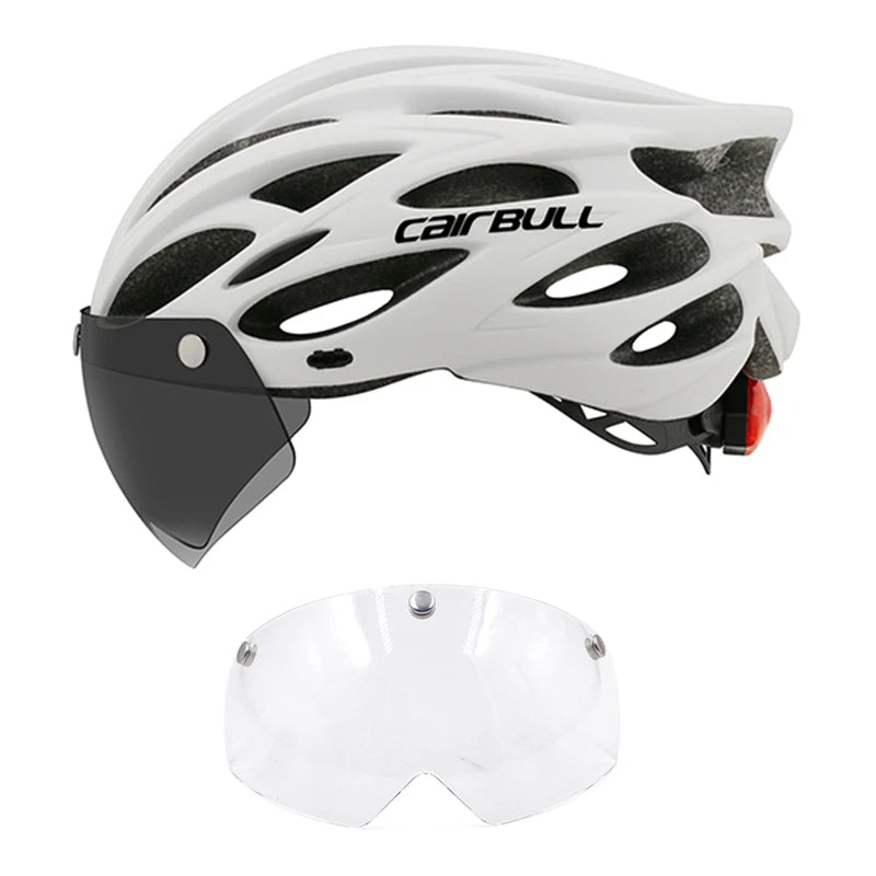 Lightweight LED Cycling Helmet With Visor For Road And Mountain Bike
