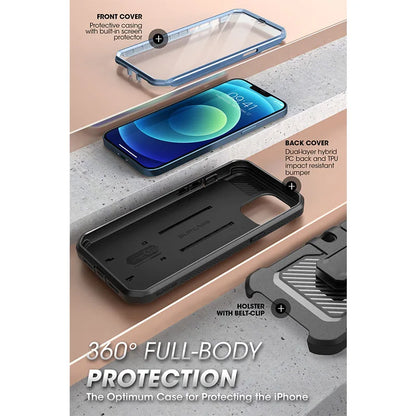 For iPhone 13 Pro Max Case 6.7" (2021) UB Pro Full-Body Rugged Holster Cover with Built-in Screen Protector & Kickstand