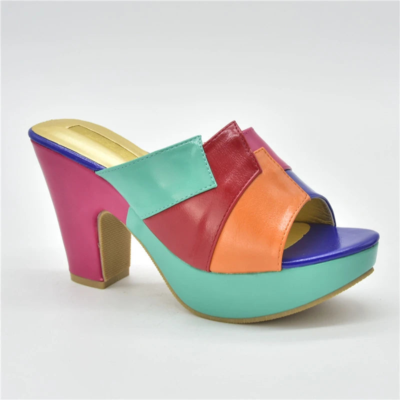 Italian Women Wedding Shoes Closed Toe Heels Colorful Heels for Women Ladies Dress Shoes Nigerian Women Party Pumps