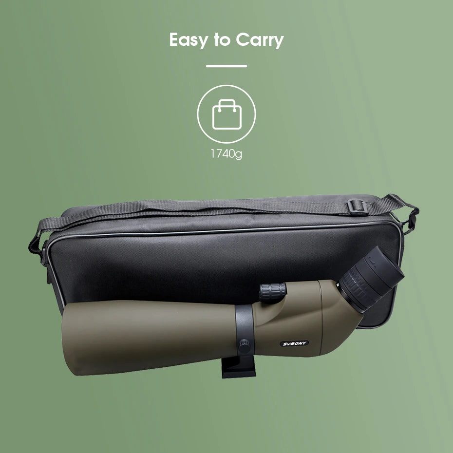 SV401 20-60x80 Spotting Scope BK7 Silver + MC Prism IPX6 Waterproof spyglass with Tripod Camping Equipment