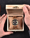 Zebra Handmade Wood Watch Quartz Classic Wristwatch Auto Date Stopwatch
