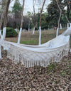 Hammock Boho Style Brazilian Macrame Fringed Deluxe Double Hammock Net Swing Chair Indoor Hanging Swing
