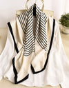 Women Scarf Silk Feeling Hair Neck Square Brand Office bandanna muffler Waiter Flight Attendants Handkerchief Rings wrap