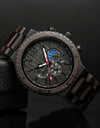 Watches Wooden Wrist Stop Watch Quartz Chronograph Luminous Hands Auto Date