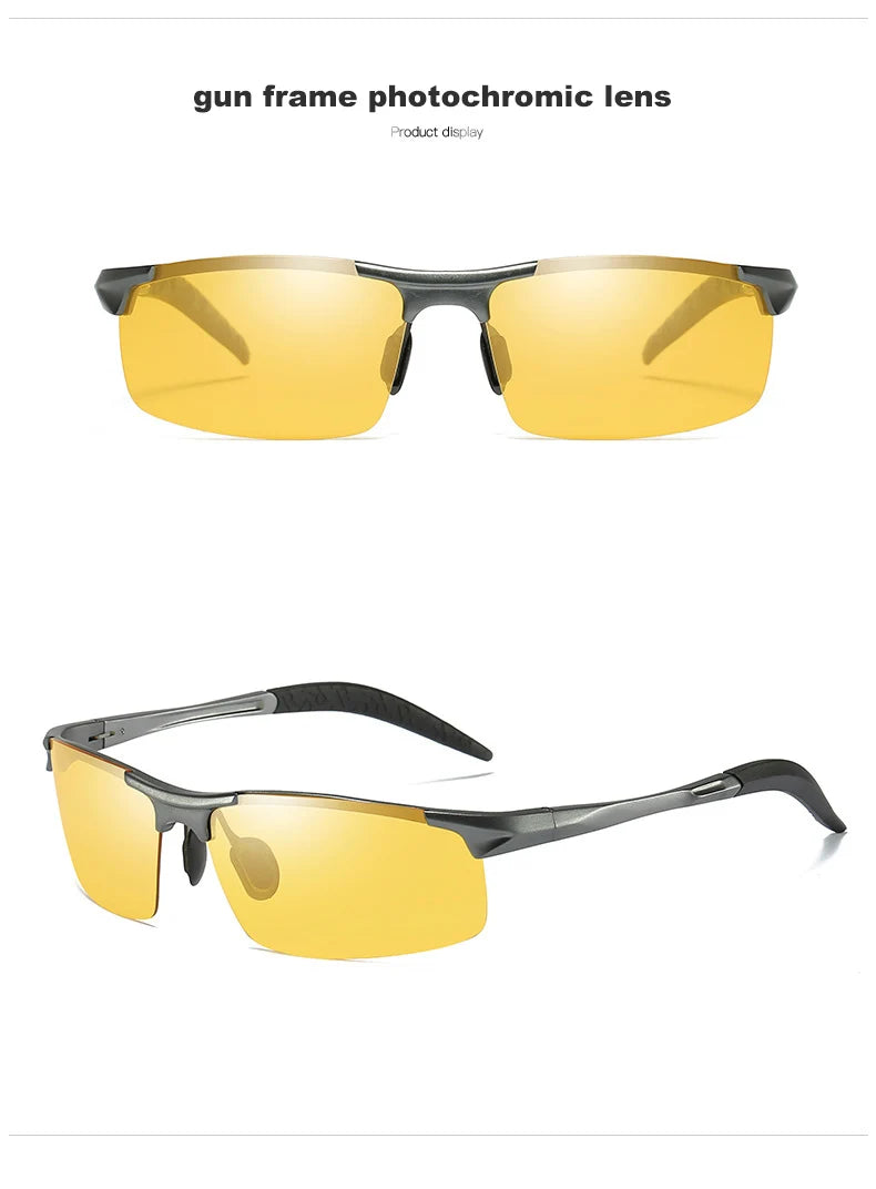 Aluminum Magnesium Photochromic Polarized Sunglasses UV400 Night Vision Driving Glasses for Men Women