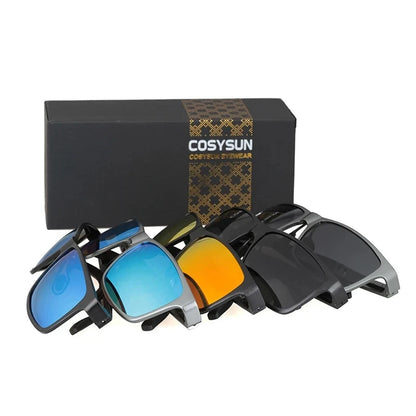 Polarized Square Metal Frame Male Sun Glasses fishing Driving Sunglasses