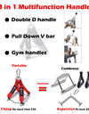 Meatl Gym Handle Double D Handles Heavy Removable Pull Down V Bar for Home Cable Machine Rowing T-bar Training Fitness Equipment