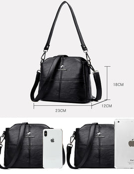 Messenger Bag Luxury Soft Leather Handbag and Purses Women's Bags Designer Famous Brand Female Shoulder Totes