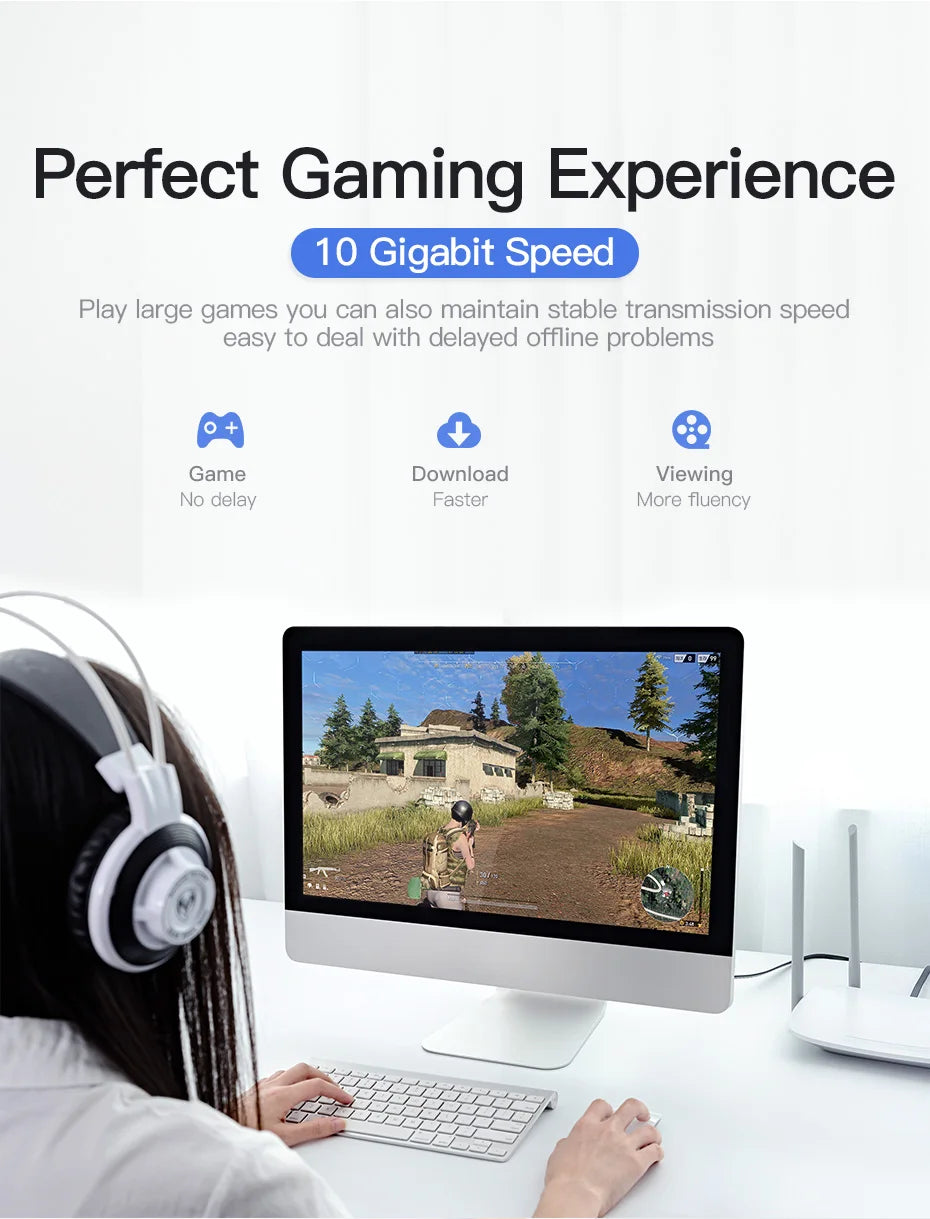 Cat7 Ethernet Cable Cat7 High Speed Flat Gigabit STP RJ45 10Gbps Network Lan Cable for Router PS5 PS4 PS3 Patch Cord