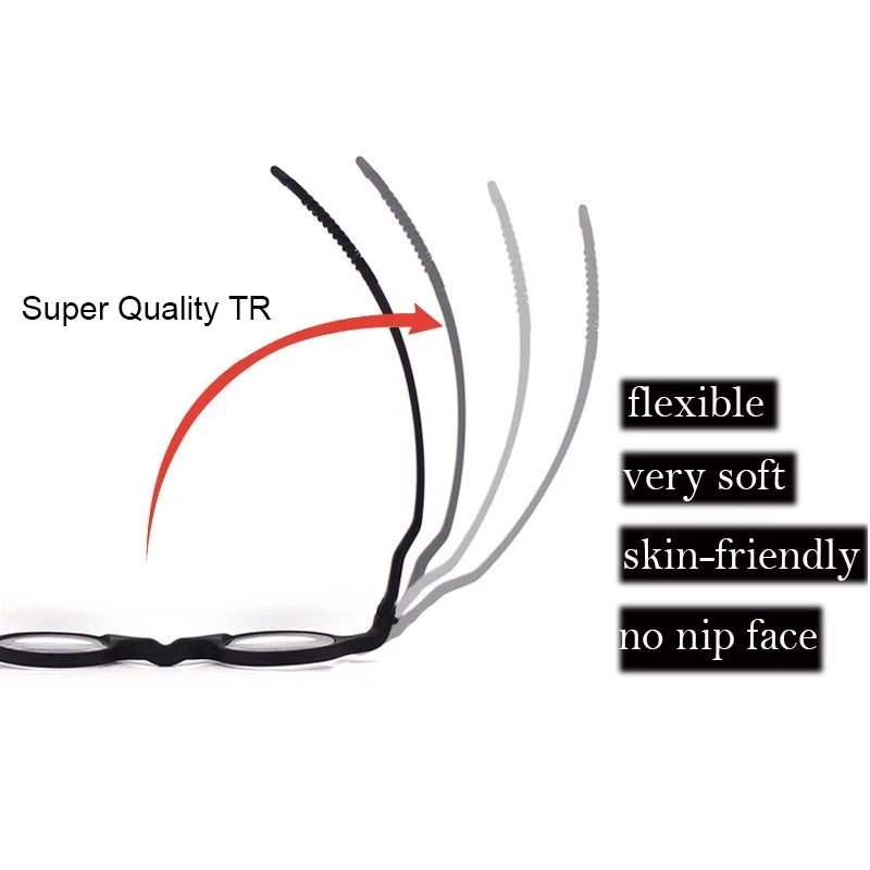 TR90 Reading Glasses Men's Eyeglasses Frame Retro Anti Blue Glasses Round Smart Glasses for Reading High Quality Eyewear