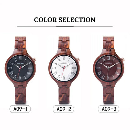 Watches Wood Ladies Quartz Wristwatches Luxury Brand High Quality Mother's Day