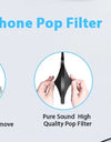 Microphone Pop Filter Metal Pop Filter Shield Double Layer Windscreen Popfilter For USB Microhone Podcast Microphone