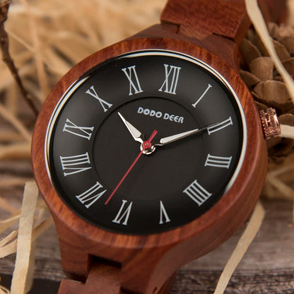 Wooden Watch in Japanese Quartz Wristwatches Red Sandalwood