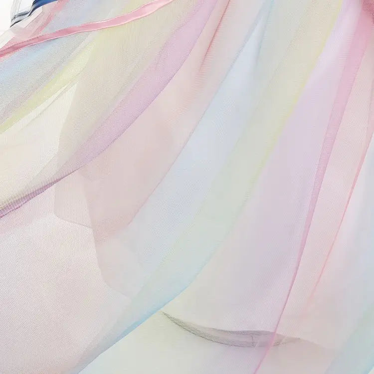 Unicorn Flower Applique Princess Ball Gown Dress