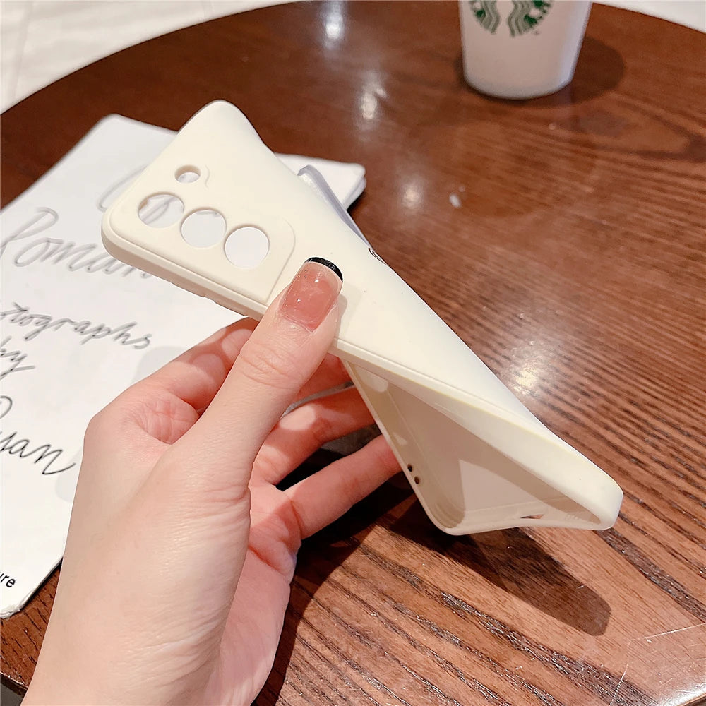 Love Heart Wristband Holder Phone Case For Samsung S24 S23 S22 S21 Plus Note 20 Ultra S20 FE Soft Cover