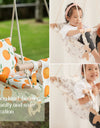 Let‘s Make Baby Swing Chair Canvas Hanging Wood Recliner Children Baby Rocker Toy Safety Baby Bouncer Outside Chair Toy Rocker