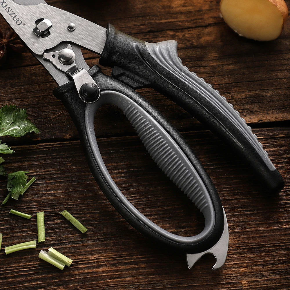 Stainless Steel  Kitchen Scissors Shears Tool Barbecue Kitchen Supplies Bottle Opener Bone Cutter Cooking Tool