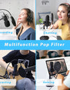 Microphone Pop Filter Metal Pop Filter Shield Double Layer Windscreen Popfilter For USB Microhone Podcast Microphone